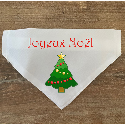 Collier bandana chien à personnaliser "Joyeux Noël"