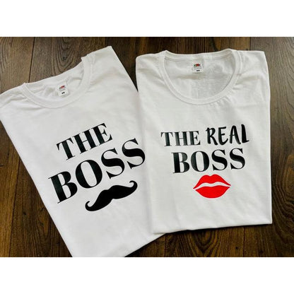 Adult T-shirt duo "The BOSS &amp; THE REAL BOSS"