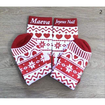 Chaussettes fantaisies de Noël personnalisées