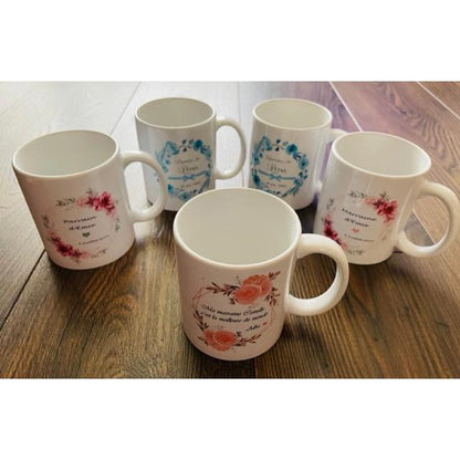 Kit Mug et Badge "Parrain & Marraine" (plusieurs modèles)