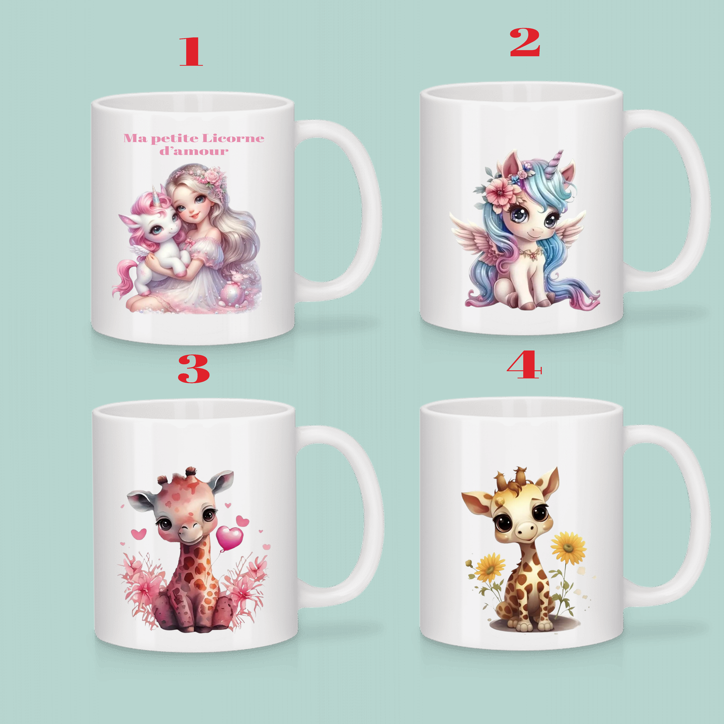 Mugs Personnalisables Animaux (voir modèles)