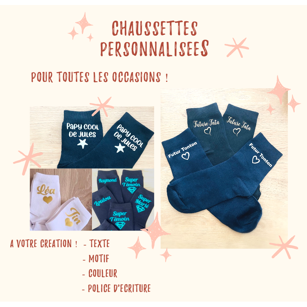 Chaussettes Mixtes Adultes Personnalisables