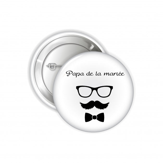 Badge Mariage "Papa (ou autre) de la mariée"