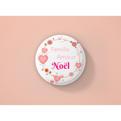 Badge "Famille Amour Noël"