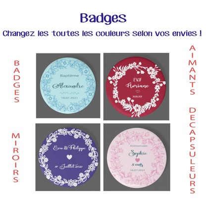 Badges personnalisés toutes occasions