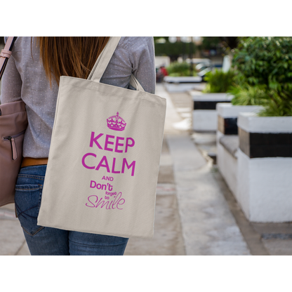 Tote bag "KEEP CALM AND DON'T FORGET TO SMILE"