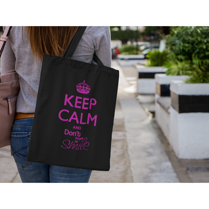 Tote bag "KEEP CALM AND DON'T FORGET TO SMILE"