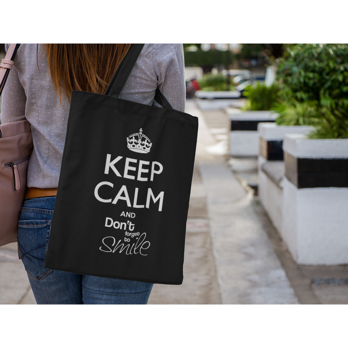 Tote bag "KEEP CALM AND DON'T FORGET TO SMILE"