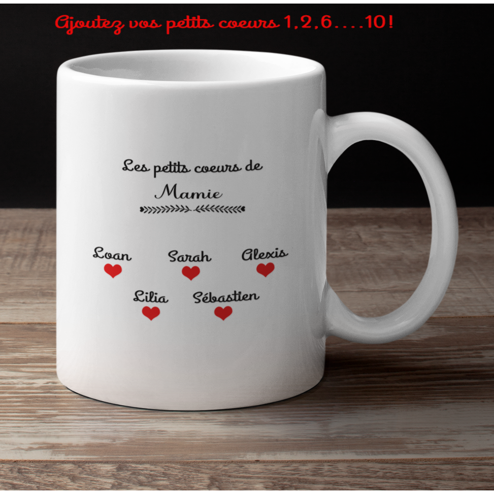 Mug "Les petits cœurs de Mamie"