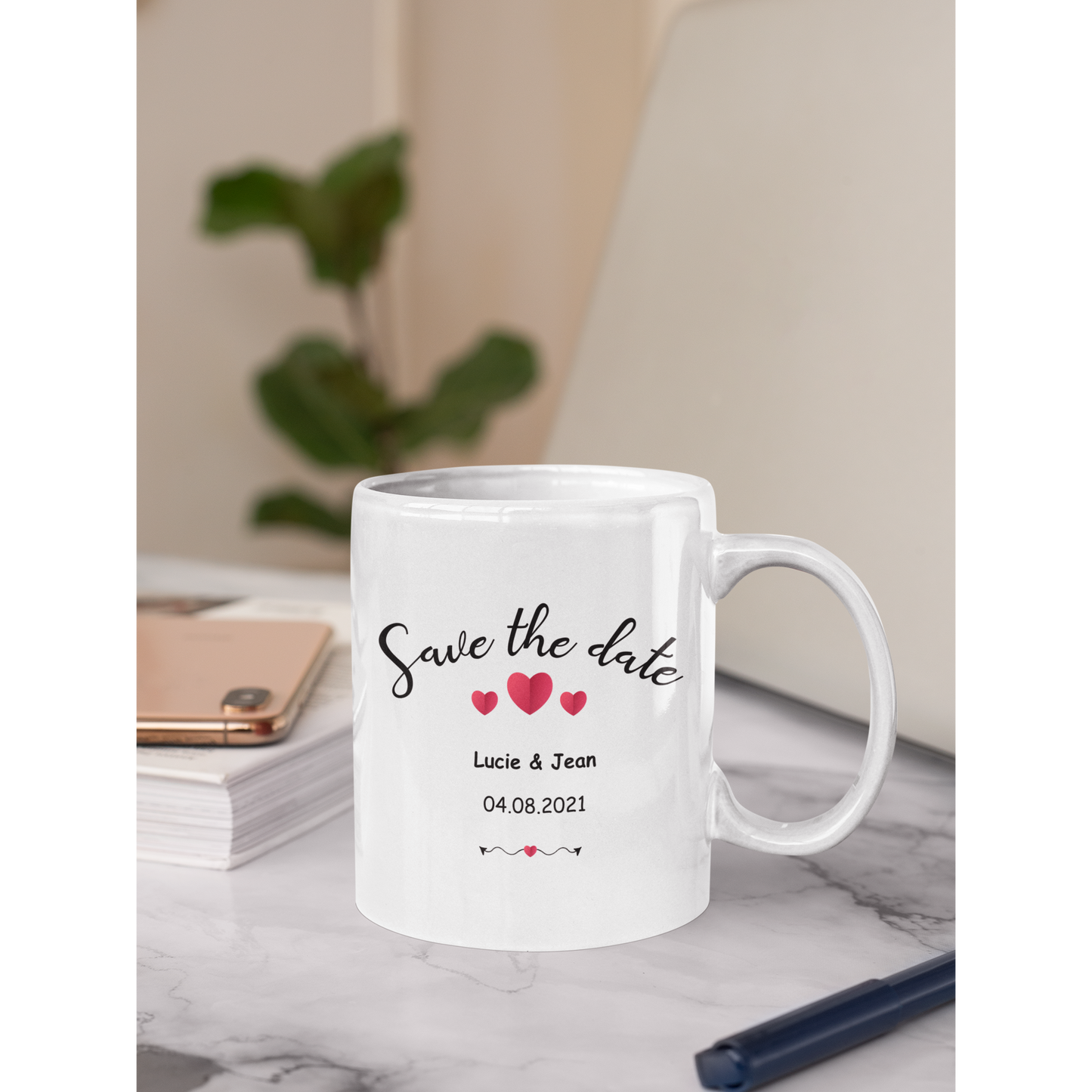 Mug "Save the date hearts"