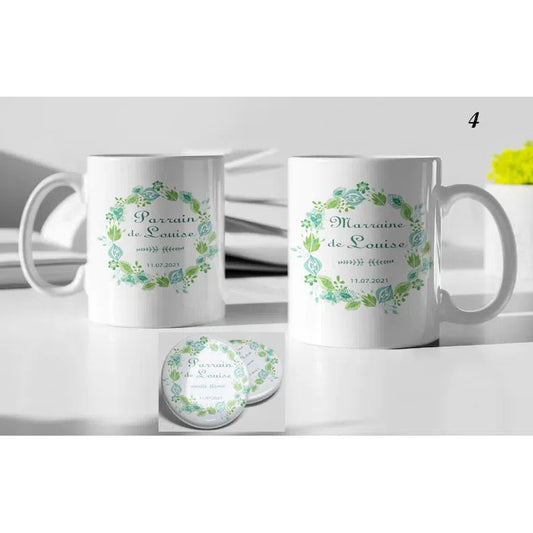 Kit Mug et Badge "Parrain & Marraine" (plusieurs modèles)