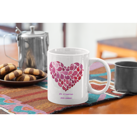 Mug " Je t'aime par coeur"