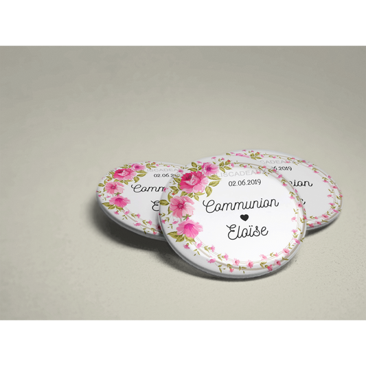 Badge Communion "Fleuri"