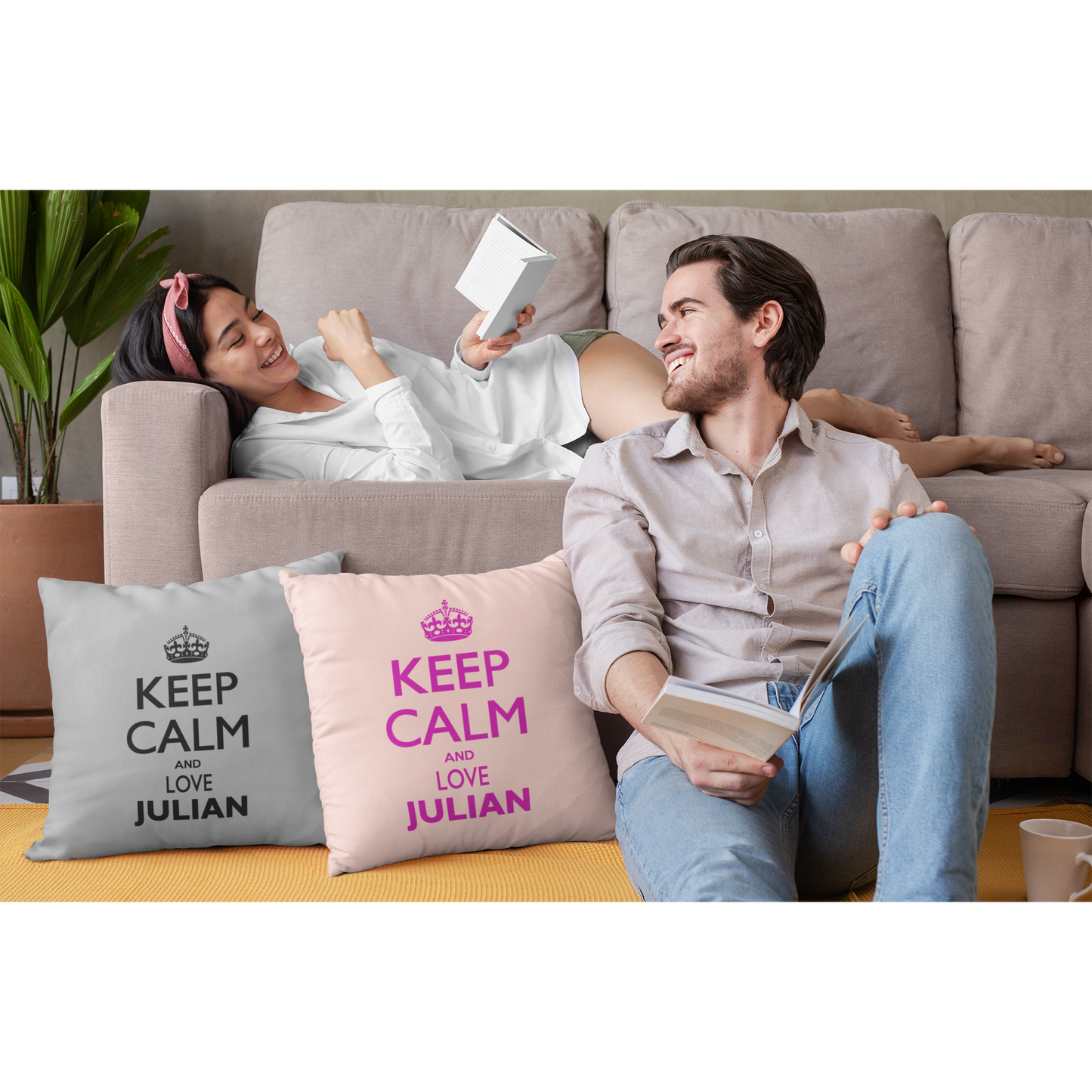 Coussin "KEEP CALM AND LOVE JULIAN"