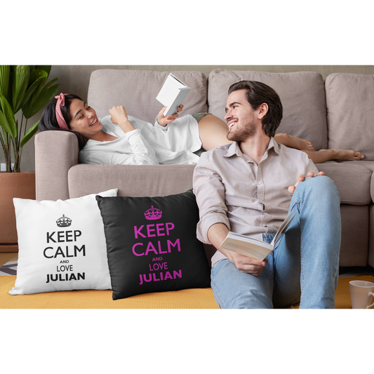 Coussin "KEEP CALM AND LOVE JULIAN"