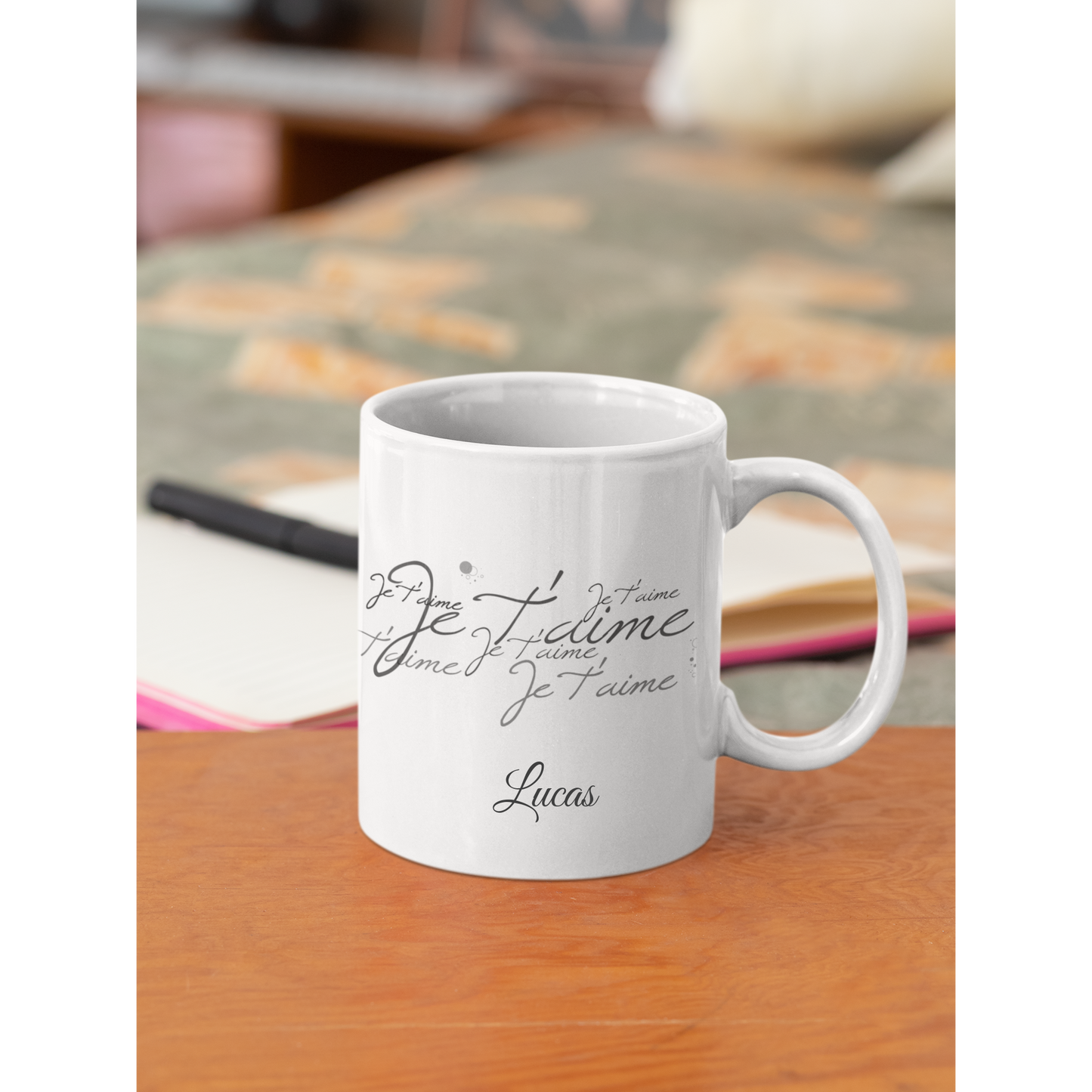 Mug "Je t'aime" avec prénom