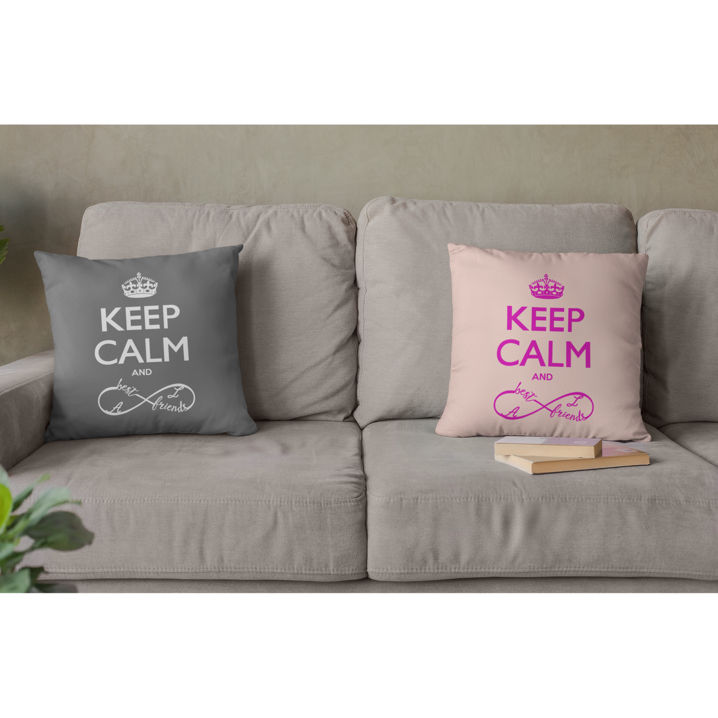 Coussin "KEEP CALM AND BEST FRIENDS"