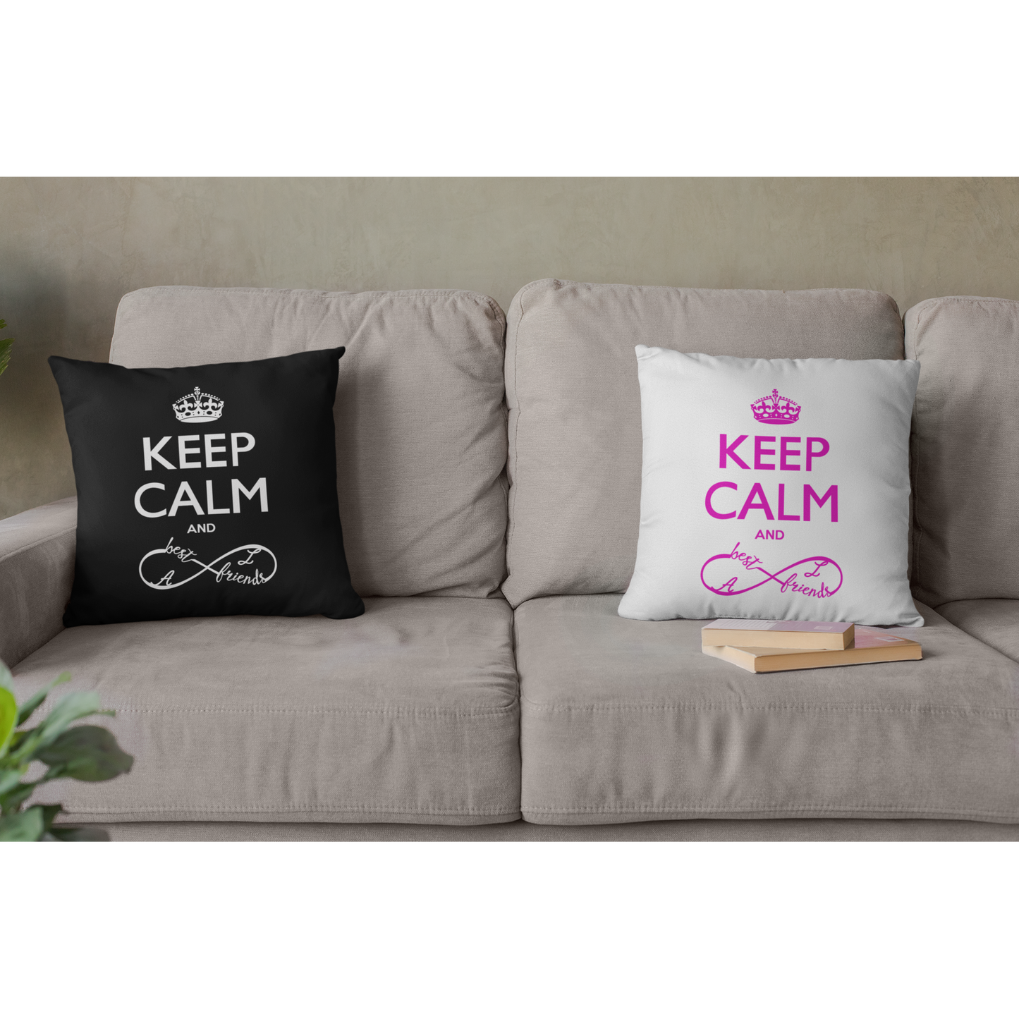 Coussin "KEEP CALM AND BEST FRIENDS"