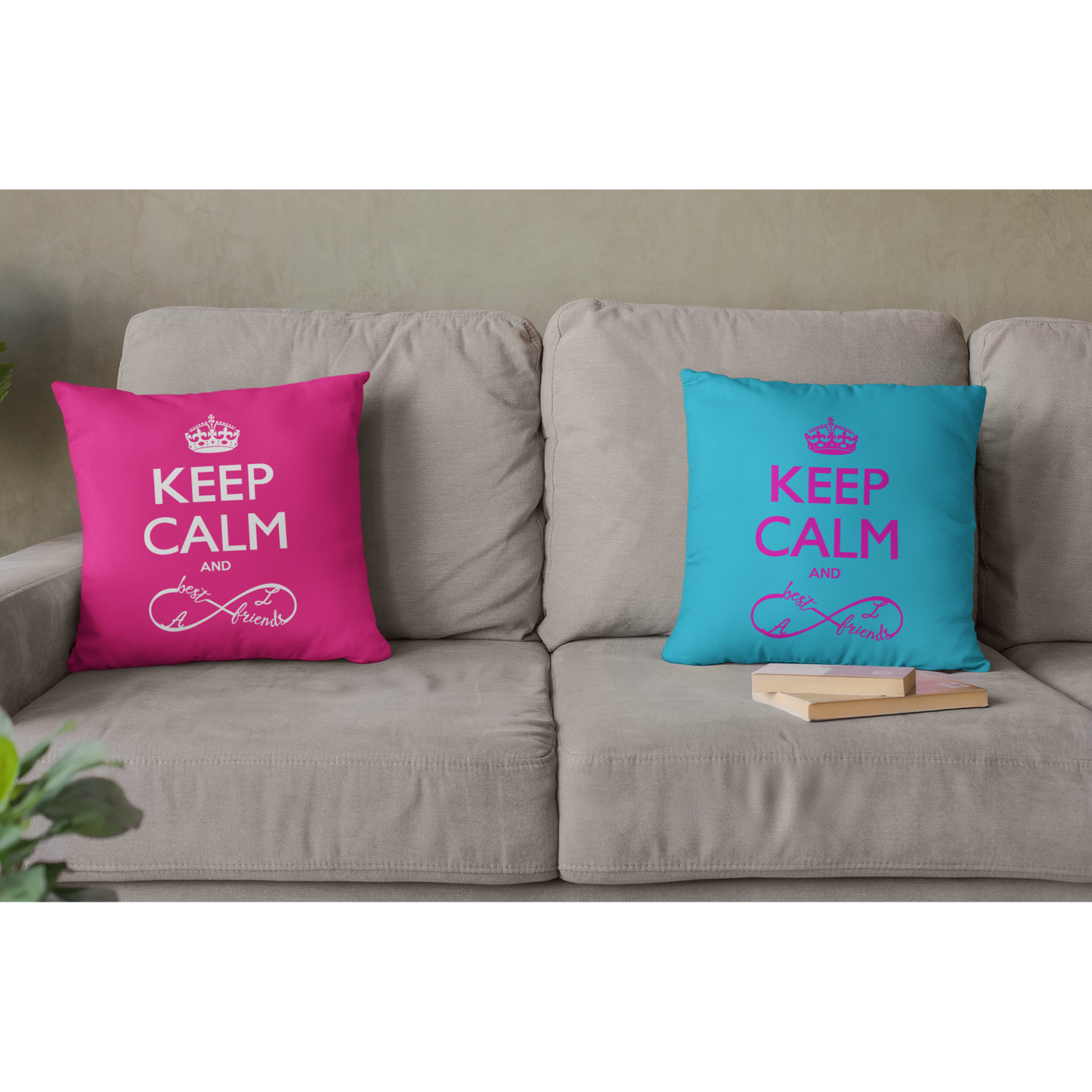 Coussin "KEEP CALM AND BEST FRIENDS"