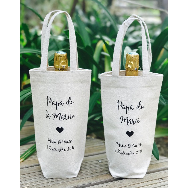 Sac à bouteille "Papa de la Mariée ou du Marié"