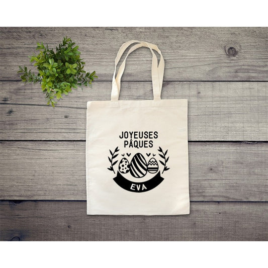 Tote Bag "Joyeuses Pâques" personnalisé