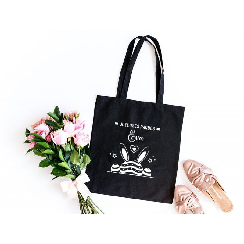 Tote Bag "Joyeuses Pâques" avec prénom