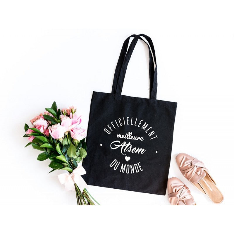 Tote Bags "Officiellement meilleure Maîtresse/Nounou/Atsem… du monde"