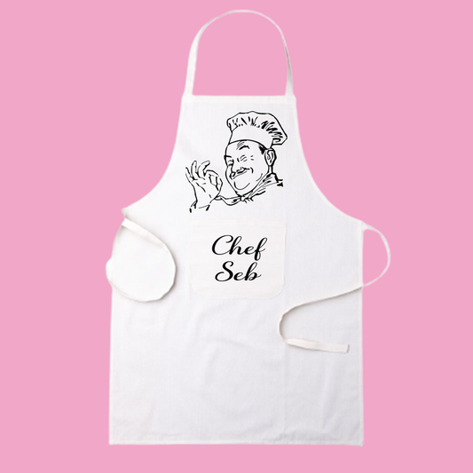 Tablier de cuisine "Chef & prénom"