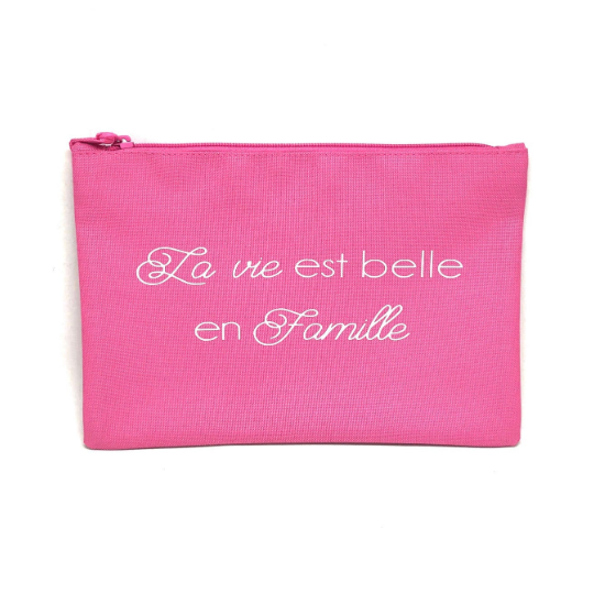 Pochette polyester "La vie est belle en famille''