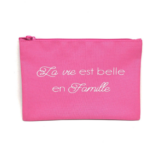 Pochette polyester "La vie est belle en famille''