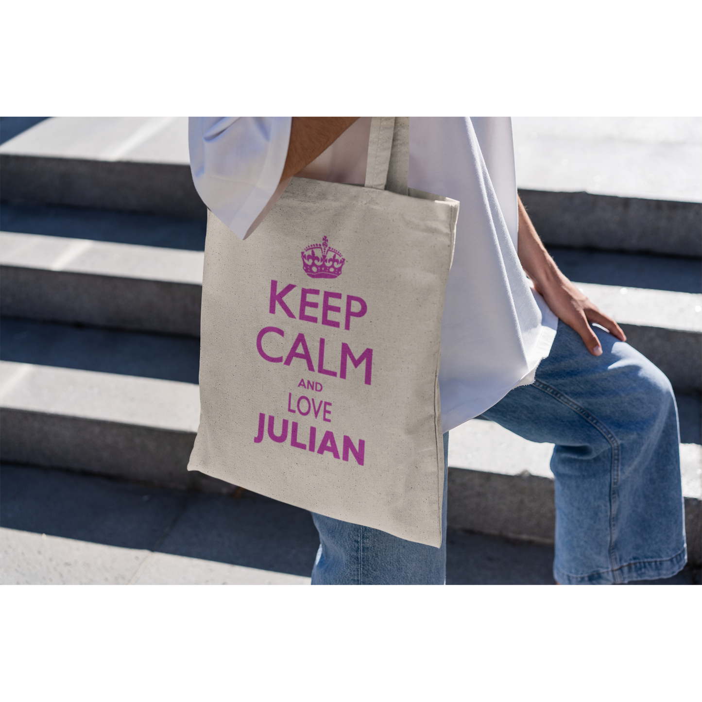 Tote bag "KEEP CALM AND LOVE JULIAN"