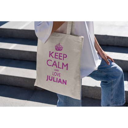 Tote bag "KEEP CALM AND LOVE JULIAN"