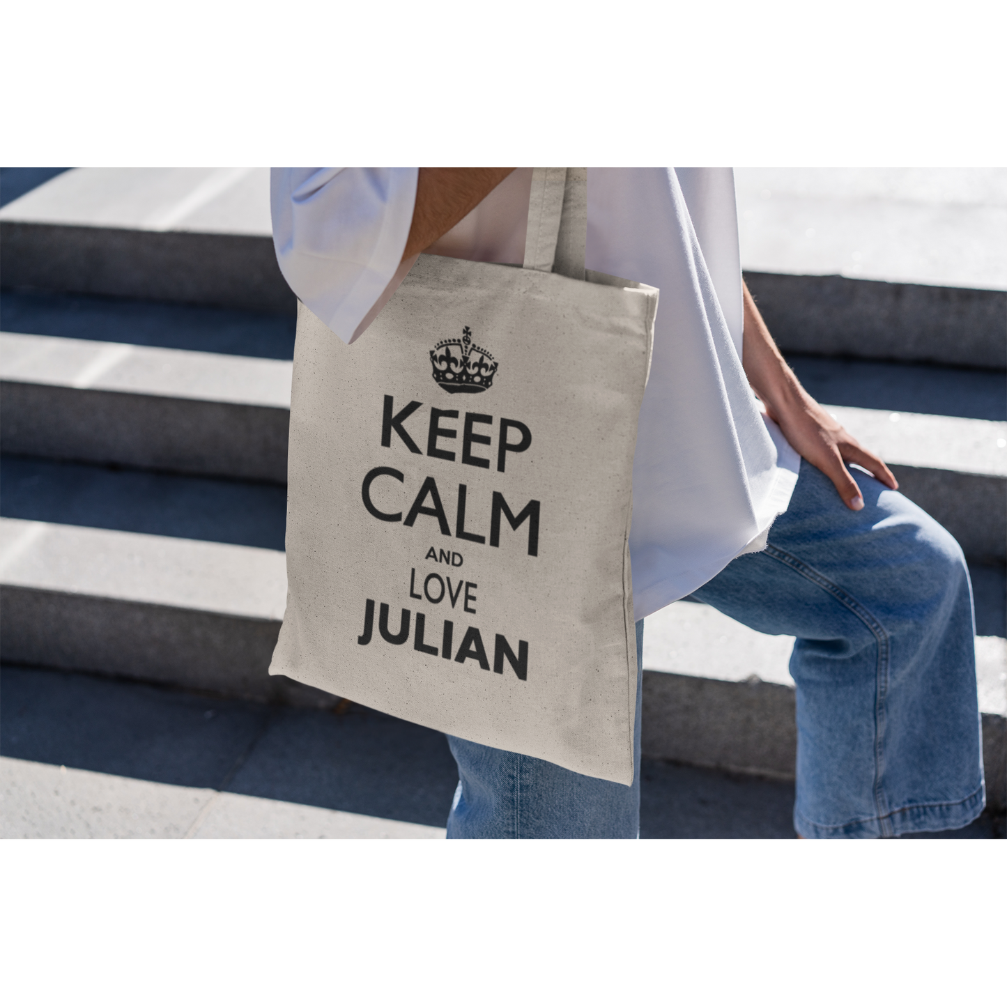 Tote bag "KEEP CALM AND LOVE JULIAN"