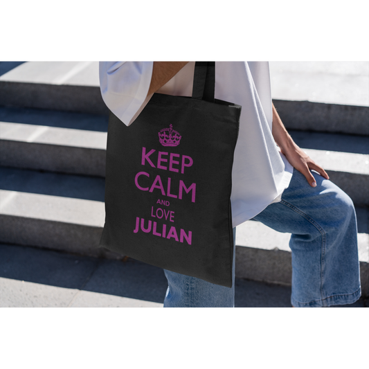 Tote bag "KEEP CALM AND LOVE JULIAN"