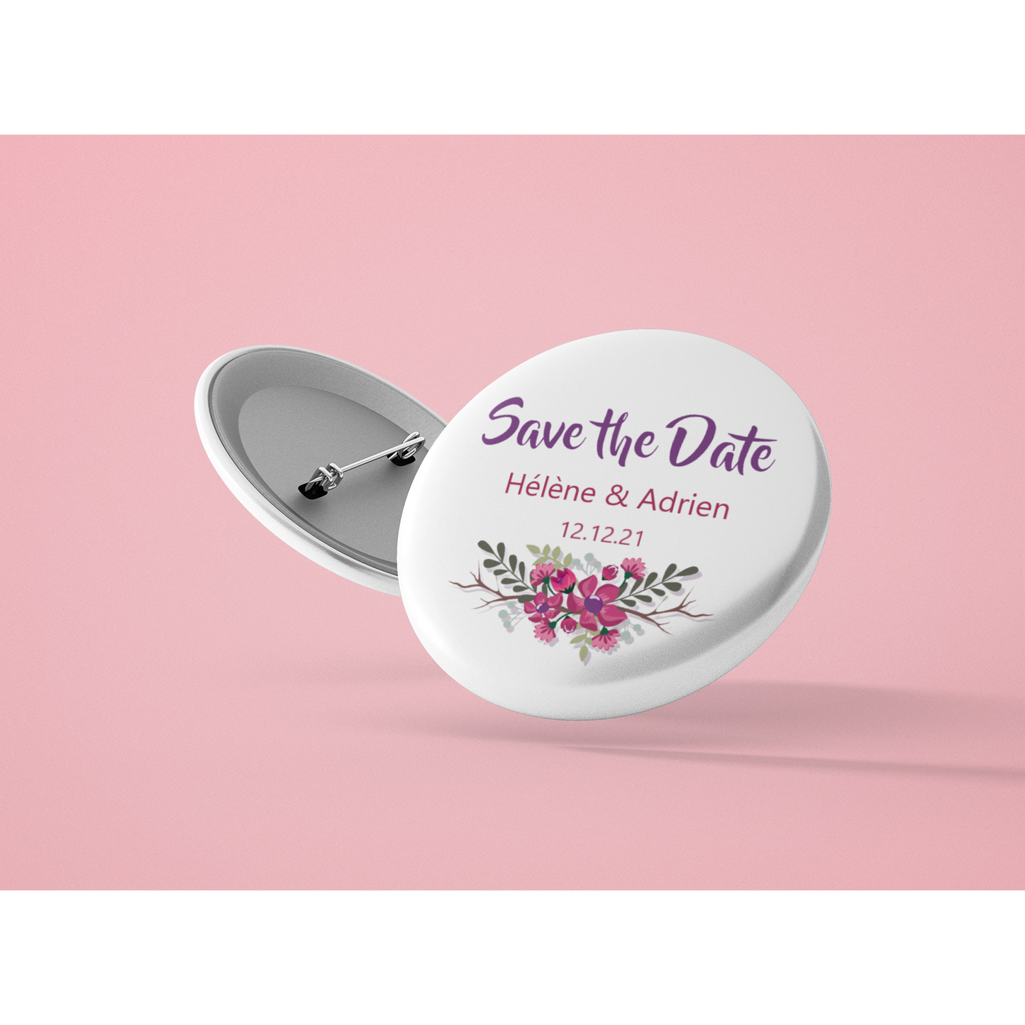 Badge " Save the date fleurs"