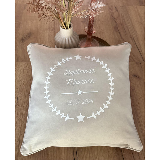 Personalized cushion "Crown and stars"